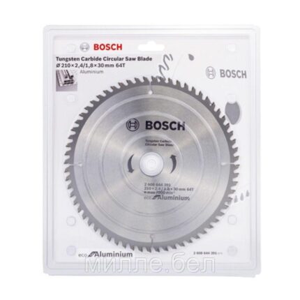 Диск пильный 210х30 мм 64 зуб. универсальный ECO ALUMINIUM BOSCH (твердоспл. зуб)