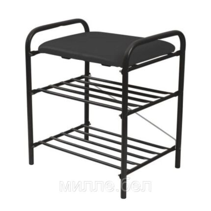 Банкетка для обуви, 500х330х440 мм, черный матовый, NIKA