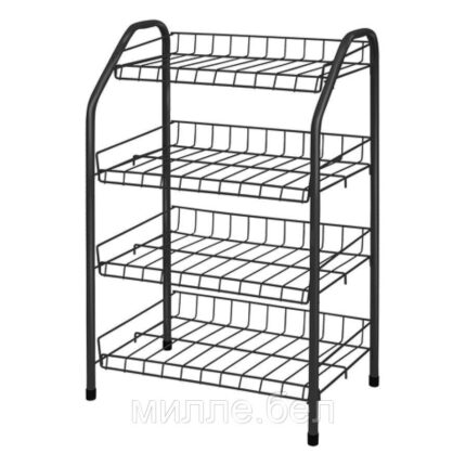 Этажерка для обуви 4-х секционная, 460х280х700 мм, черный, NIKA