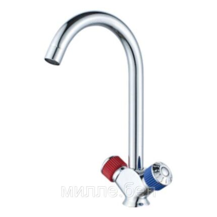 Смеситель для кухни вентильный (тип I), серия 330, ECONOCE (J-излив, длина 191 мм, лейка и шланг в комплекте,