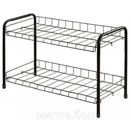 Этажерка для обуви 2-х секционная, 660х280х440 мм, черный, NIKA