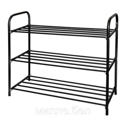 Этажерка для обуви Ника комфорт 3-х секционная, 590х330х790 мм, черный, NIKA