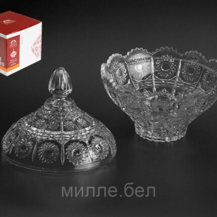 Конфетница стеклянная с крышкой, 170 мм, Мэй-жи (Mey-ji), SAKURA (SAKURA (стекло))