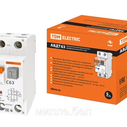 Выключатель дифференциальный автоматич. АВДТ-63/2Р C63 30мА тип А TDM