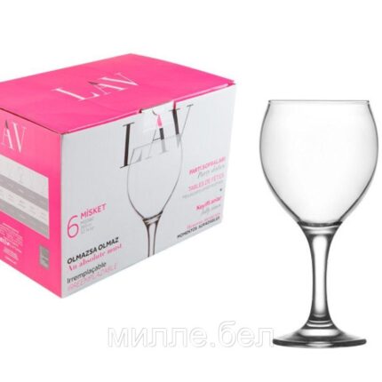 Набор бокалов для вина, 6 шт., 365 мл, серия Misket, LAV