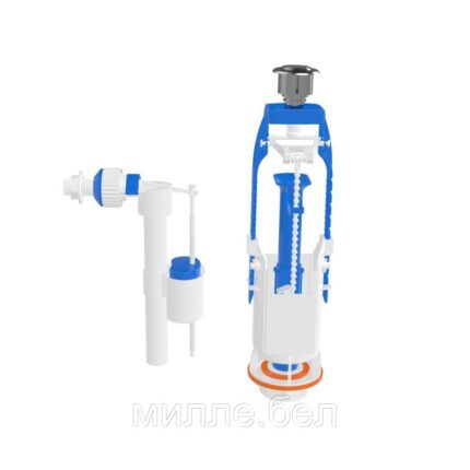 Арматура для смывного бачка, однорежимная, с боковой подводкой, AV Engineering (крепеж из оцинк. металла)