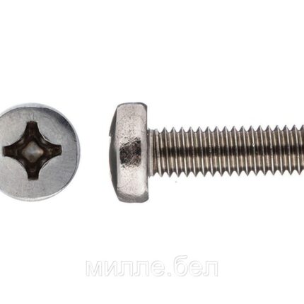 Винт М4х12 мм полусфера, нерж.сталь (А2), DIN 7985 (500 шт в упак) (STARFIX)