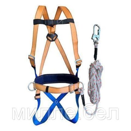 Удерживающая страховочная привязь УСП-2Ж+Строп В 10м (канат) (р-р XL) (регулировка от S до XL (обхват пояса