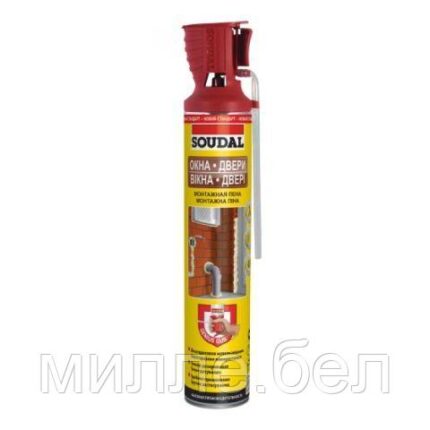 Пена монтажная "Soudal" ОКНА ДВЕРИ с аппликатором Genius Gun 750 мл