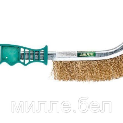 Щетка латунированная ВОЛАТ (проволочная, пластмассовая рукоятка)