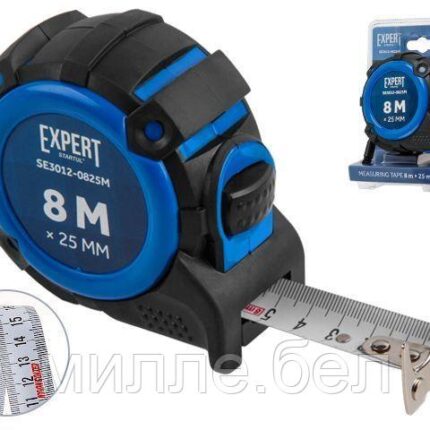 Рулетка 8м/25мм EXPERT STARTUL (SE3012-0825M) (Автостоп, двухсторонняя шкала нанесения, нейлоновое