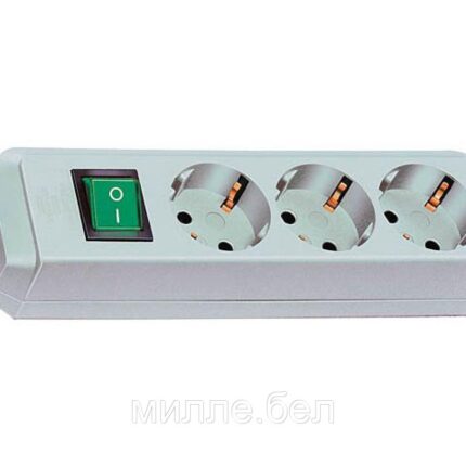 Удлинитель 1.5м (3 роз., 3.3кВт, с/з, выкл., ПВС) светло-серый Brennenstuhl Eco-Line (провод 3х1,5мм2, сила