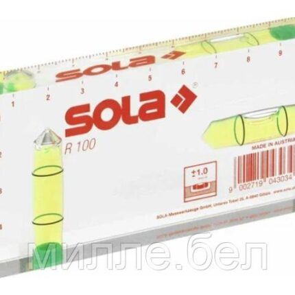 Уровень 100 мм 2 глазка акриловый R100  (SOLA)