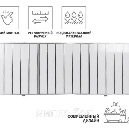 Экран под ванну 1,5 м, серебряная (10), PERFECTO LINEA